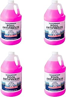 Champion Swimming Pool Antifreeze for Winterizing, 4 x 1 Gallon Bottle, Supports Above Ground and Inground Pools and Spas, Burst Protection from Rust and Corrosion