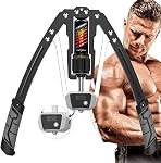EAST MOUNT Twister pour les bras avec affichage numérique - Puissance hydraulique réglable de 22 à 440lbs, expanseur de poitrine à domicile, équipement de fitness pour l'entraînement des muscles des épaules, renforceur d'exercice pour les bras