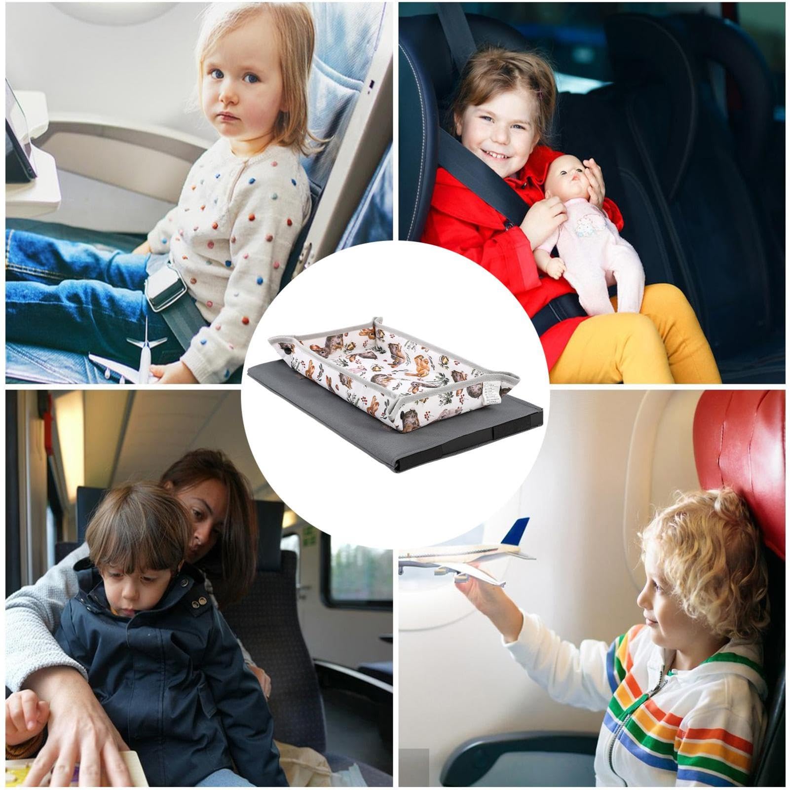 Airplane Tray Table Cover - Toy Container Travel,Tray Organizer| Multifunctional Foldable for Road Trip Flying Traveling Train Bus Birthday Christmas Party