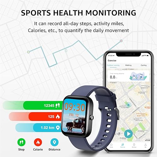 Miniatura 6 de Reloj ultra inteligente para hombres y mujeres, haceresponde llamadas, seguimiento de actividad física, frecuencia cardíaca, presión arterial, más