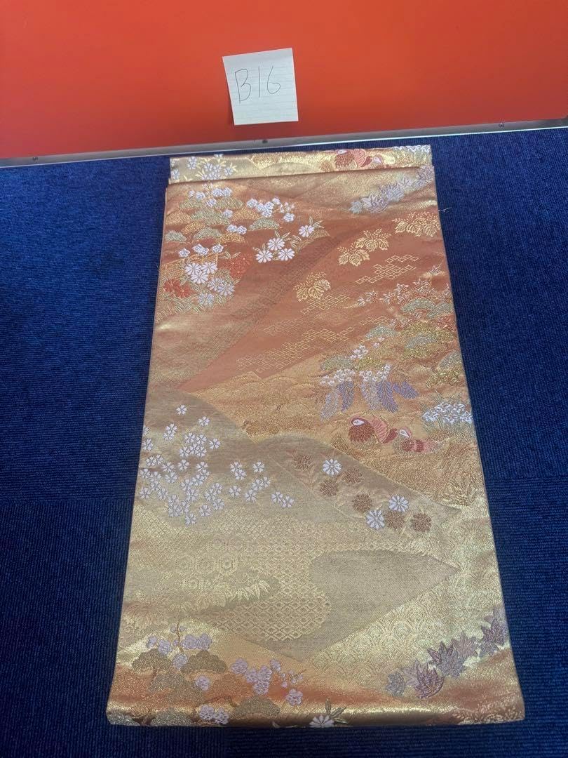 夏帯 絽 袋帯 六通柄 正絹 遠山 観世水 芝草 未使用 イ5525 夏帯 絽 袋帯 六通柄 正絹 遠山 観世水 芝草 未使用 イ5525