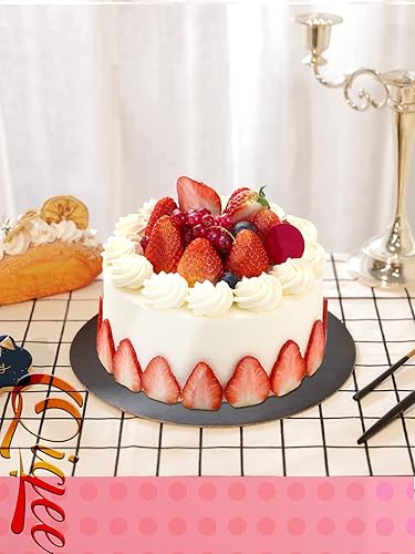 Miniatura 6 de qiqee Tableros redondos de 6 pulgadas para tartas rojas, 40 unidades, base redonda, de cartón de grado alimenticio (más delgado pero más fuerte)