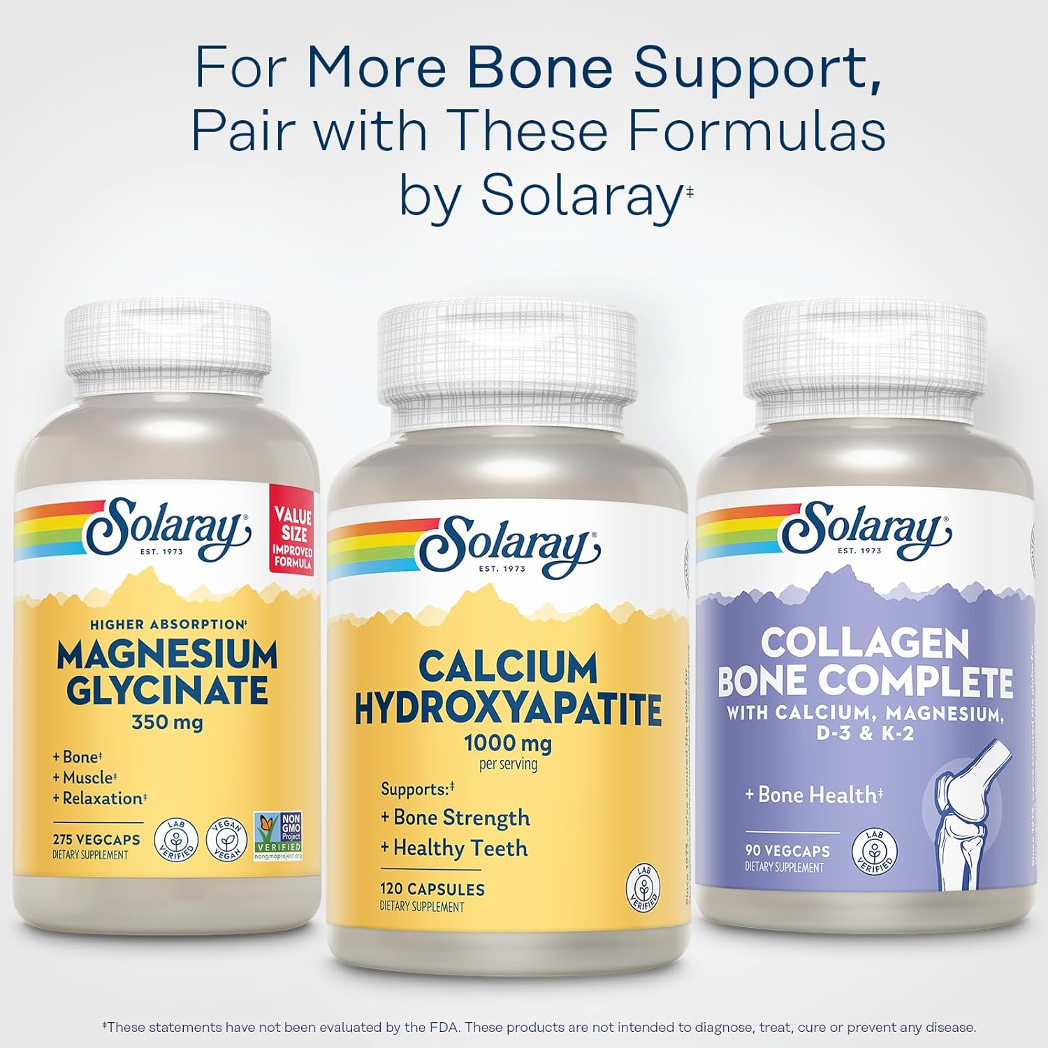 Solaray Calcium Hydroxyapatite 1000mg - Calcium Supplements for Women & Men, Hydroxyapatite Powder Capsules, Healthy Teeth and Bone Support - 120 Capsules