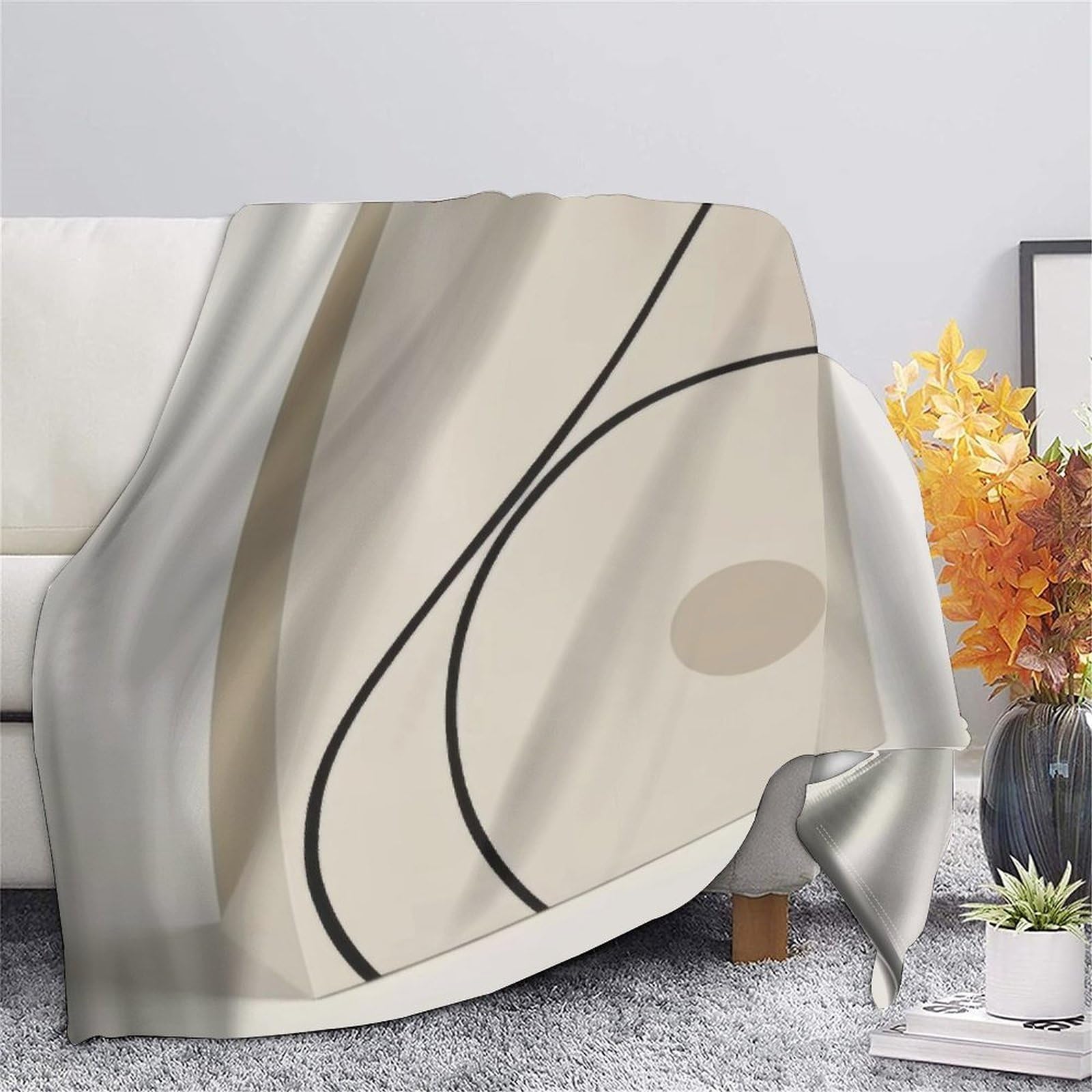 stampa 3D paper bag coperta da viaggio microfibra biancheria da letto compatta coperta da viaggio morbida per giovani in vacanza Modern abstract 70×80inch(180x200cm)