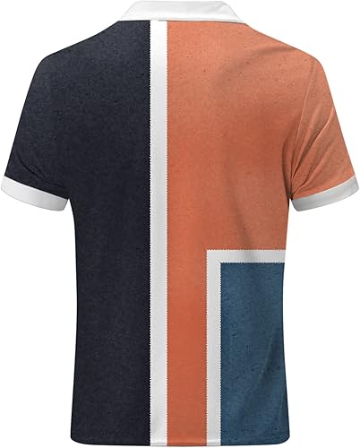 Miniatura 3 de Vickyleb Mens Shirts Casual,Mens Polo Shirts Plus Size Short Sleeve Summer Loose Regular Stretch Golf Shirts