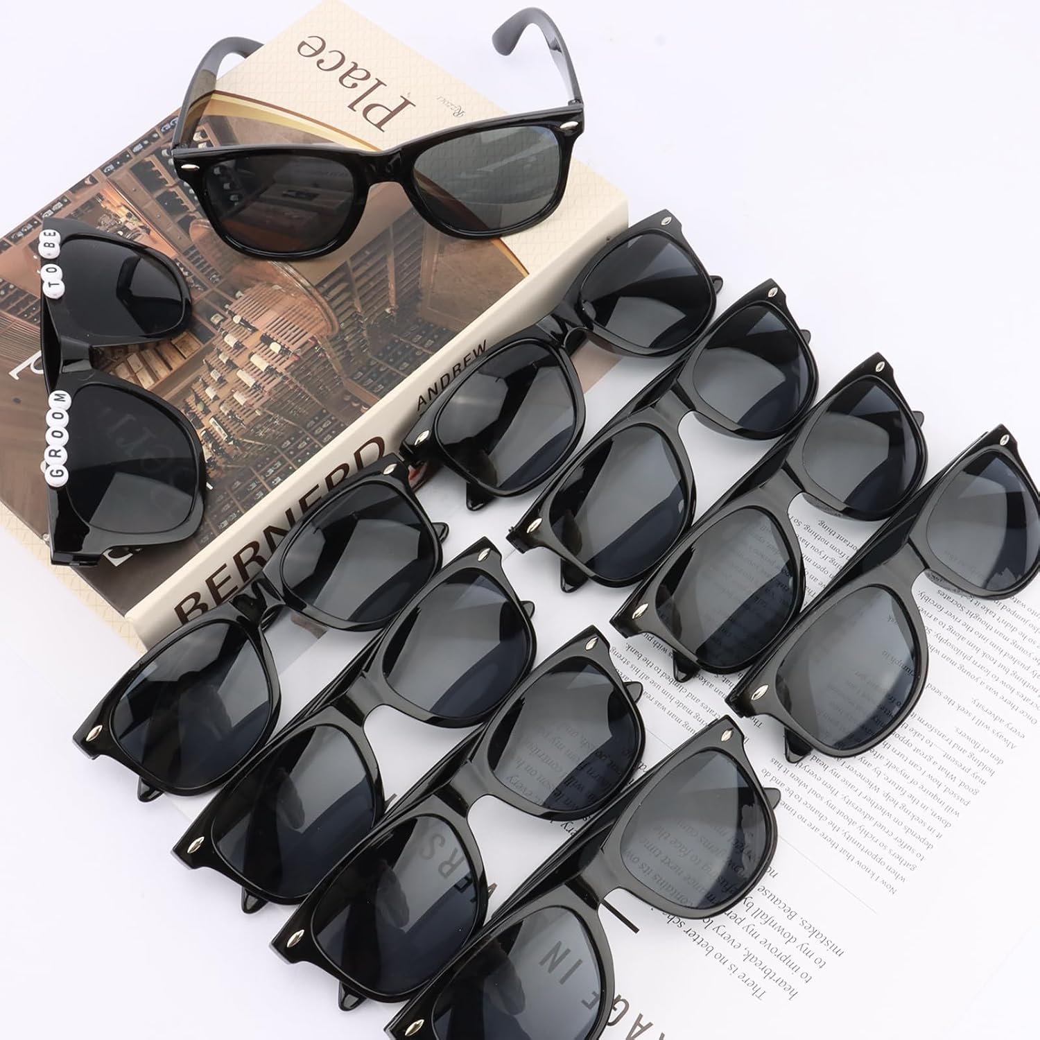 CUBACO Wedding Decor Groomsmen and Groom Sunglasses Bachelorette Party Accessories for Groom,Team Groom Last Toast on The Coast Bachelorette Groomsmen Gifts Wedding Favor