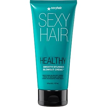 SexyHair Healthy Smooth Stunner Blowout Creme, 6 oz | Nourishes Dry Hair | Provides Added Moisture | Sealing Hair Cuticle