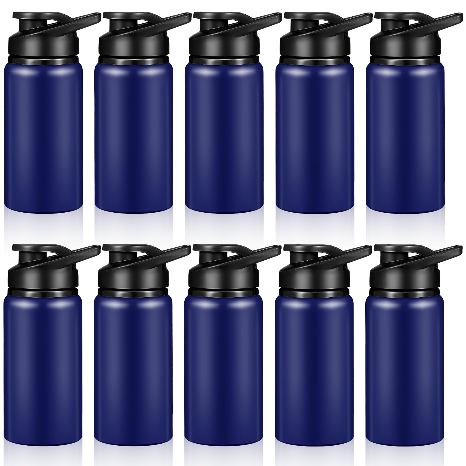 Mimorou 10 Pieces 13.5oz Reusable Aluminum Water Bottles Bulk Multicolor Outdoor Sports Water Bottles for Travel, Gym, Hiking, Cycling, Camping,