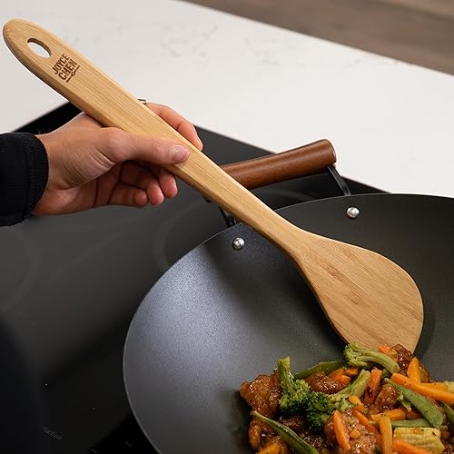 Miniatura 3 de Joyce Chen Espátula Wok de bambú bruñido, 15 pulgadas