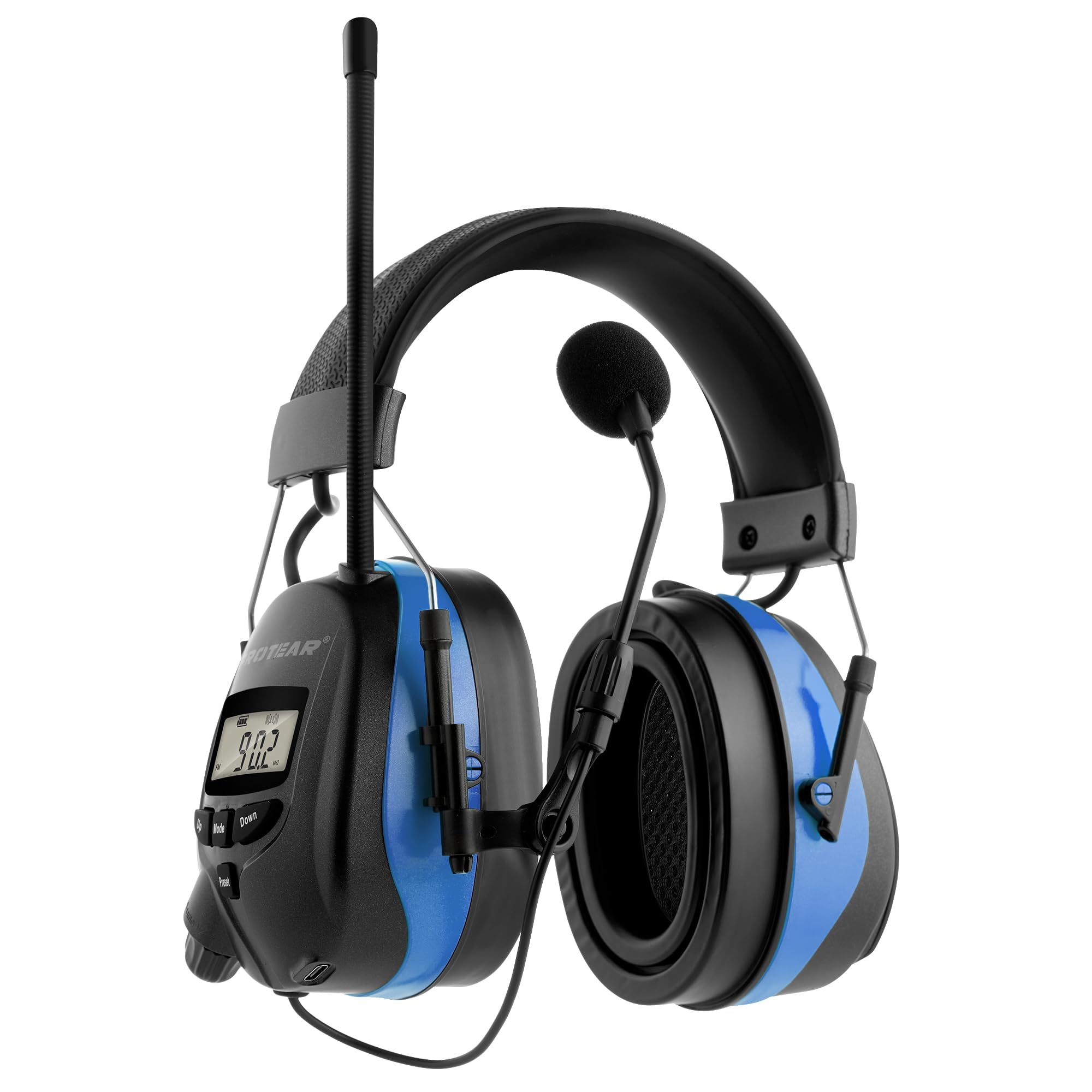 bluetooth 5.4 radio headphones with gel ear pads boom mic outdoor