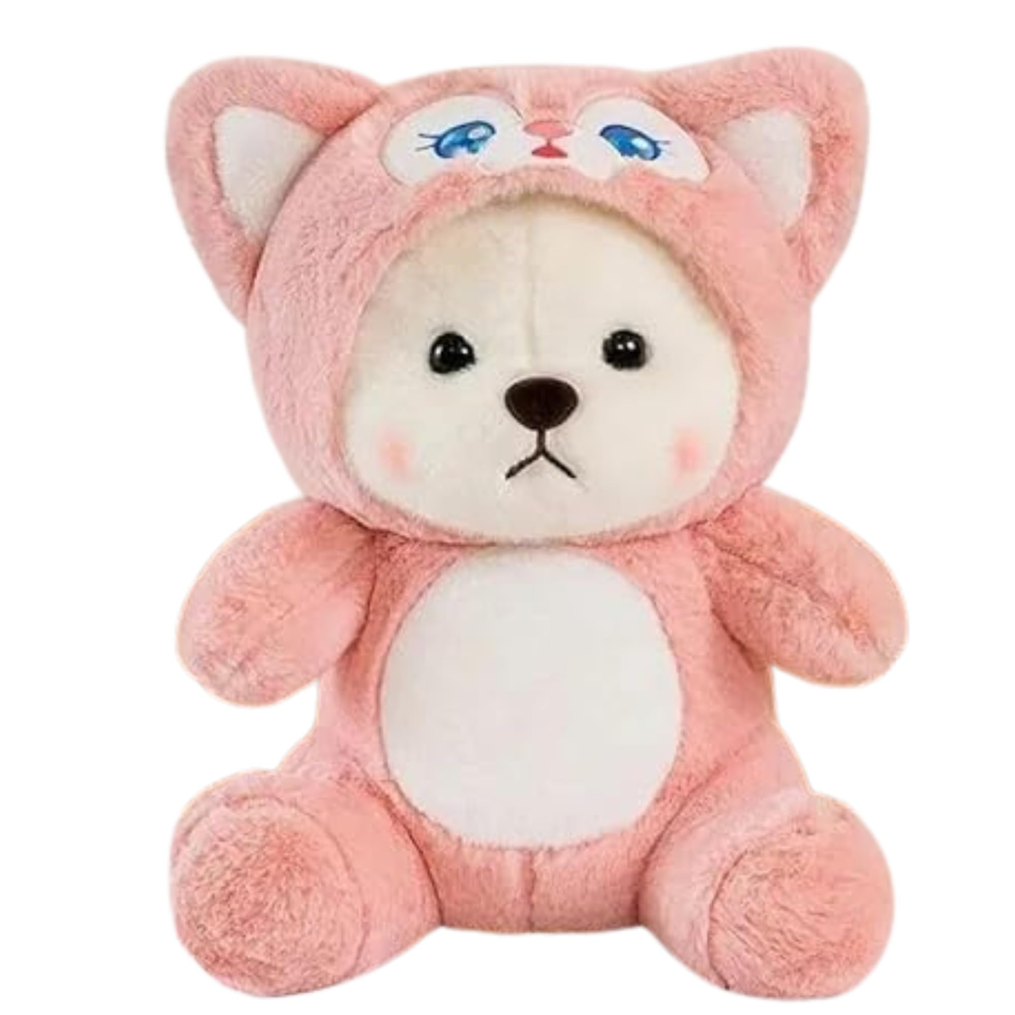 Hoodie Teddy Colored Huggable Bear | 32 cm | Plushie Soft Toys for Kids | Plush Soft Toys for Baby Boys and Girls Kids - Teddy | Best Valentine Gift (Pink)-image-11