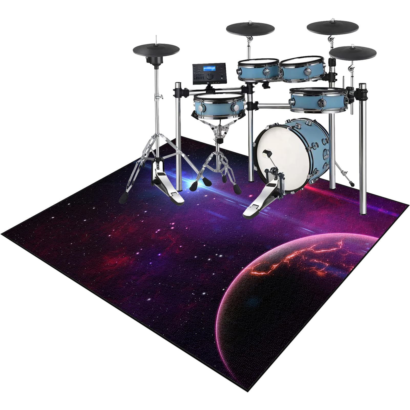230 x 180 cm Tappetini per Batterie Tappetino Tamburo Insonorizzato Tappeto Drum Carpet per Batterie Acustica elettroniche Rullante Snare Drum Grancassa Tappeto Antiscivolo Tappeto per Batteria