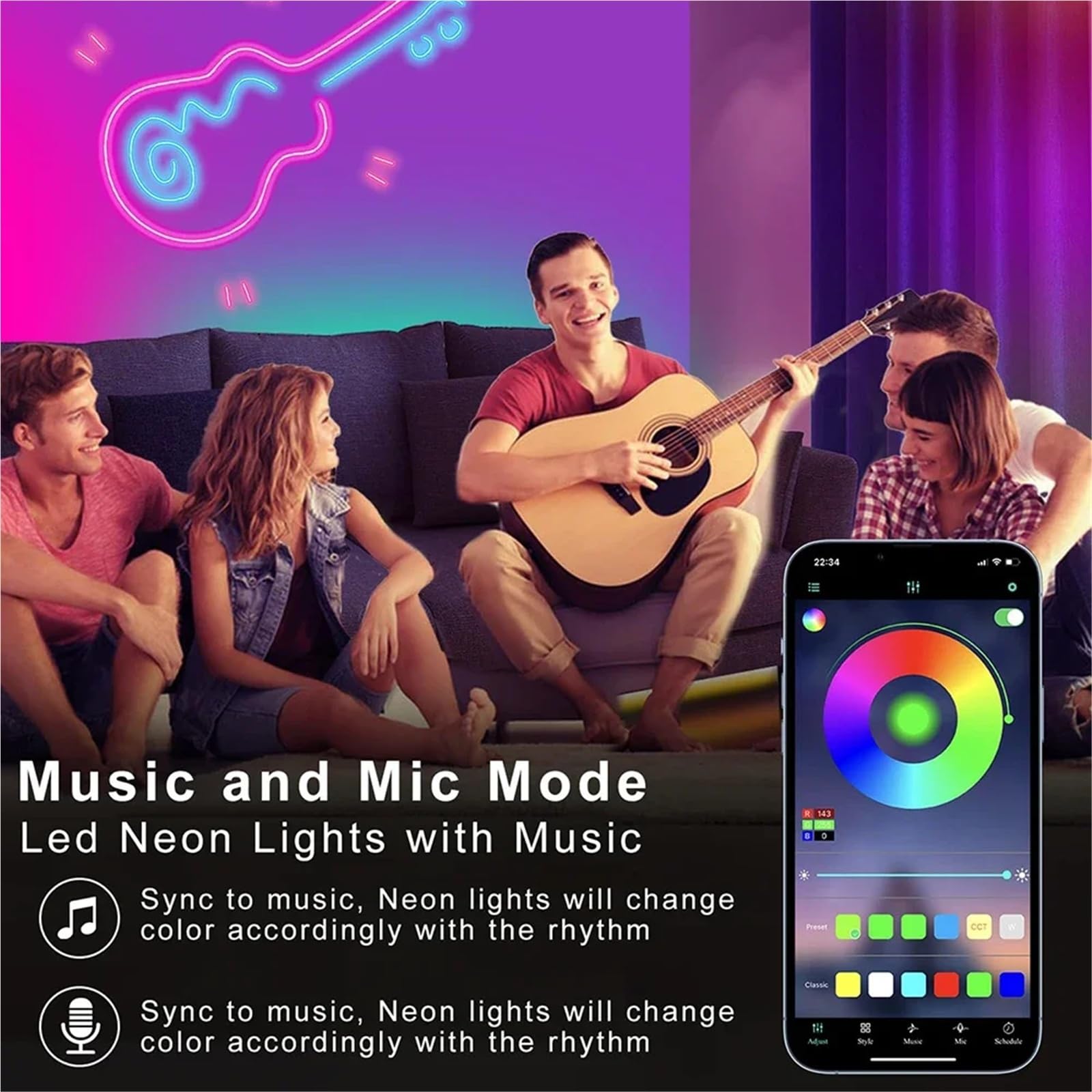 LED Neon Light Strip With Tuya Intelligent Control RGB Waterproof Rope Suitable For Outdoor Decoration Of Houses(15M Neon light strip)