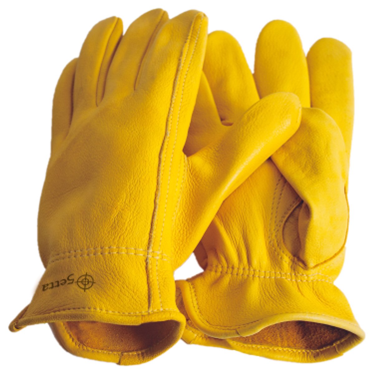 Gants d'équitation en cuir de cerf de qualité supérieure - Jaune - Taille 7/XS à taille 12 XXL