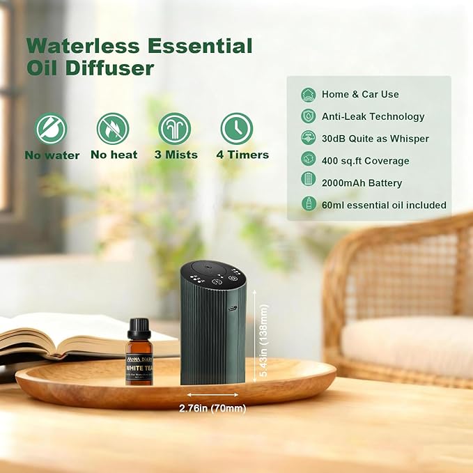Kit de Difusor de Aceites Esenciales sin Agua Aroma Diary con 3 Aceites miniatura 2