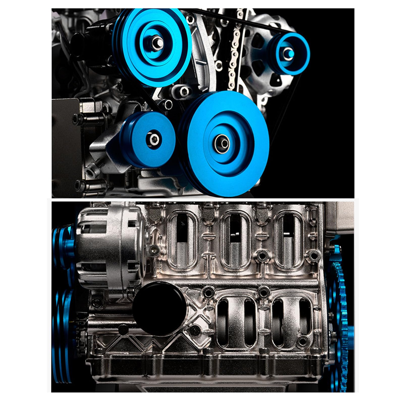 Kit Modello Motore DM113 per lo Sviluppo delle Competenze, Assemblaggio Meccanico Progettato per gli Amanti delle Auto, per gli Impiegati, Costruzione in Metallo di Alta qualità