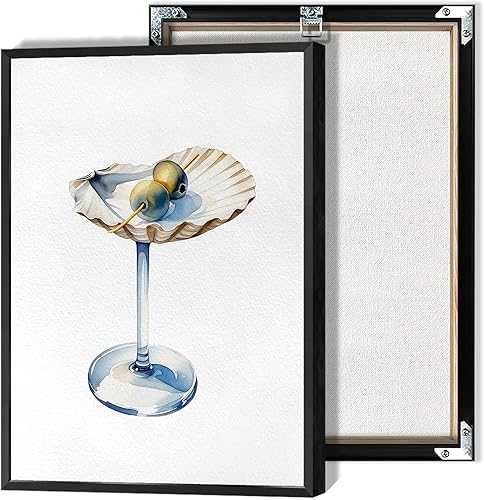 Miniatura 11 de Lienzo decorativo retro rosa para pared, póster de cóctel funky de verano, impresiones de alcohol rosa preppy, decoración estética ecléctica para