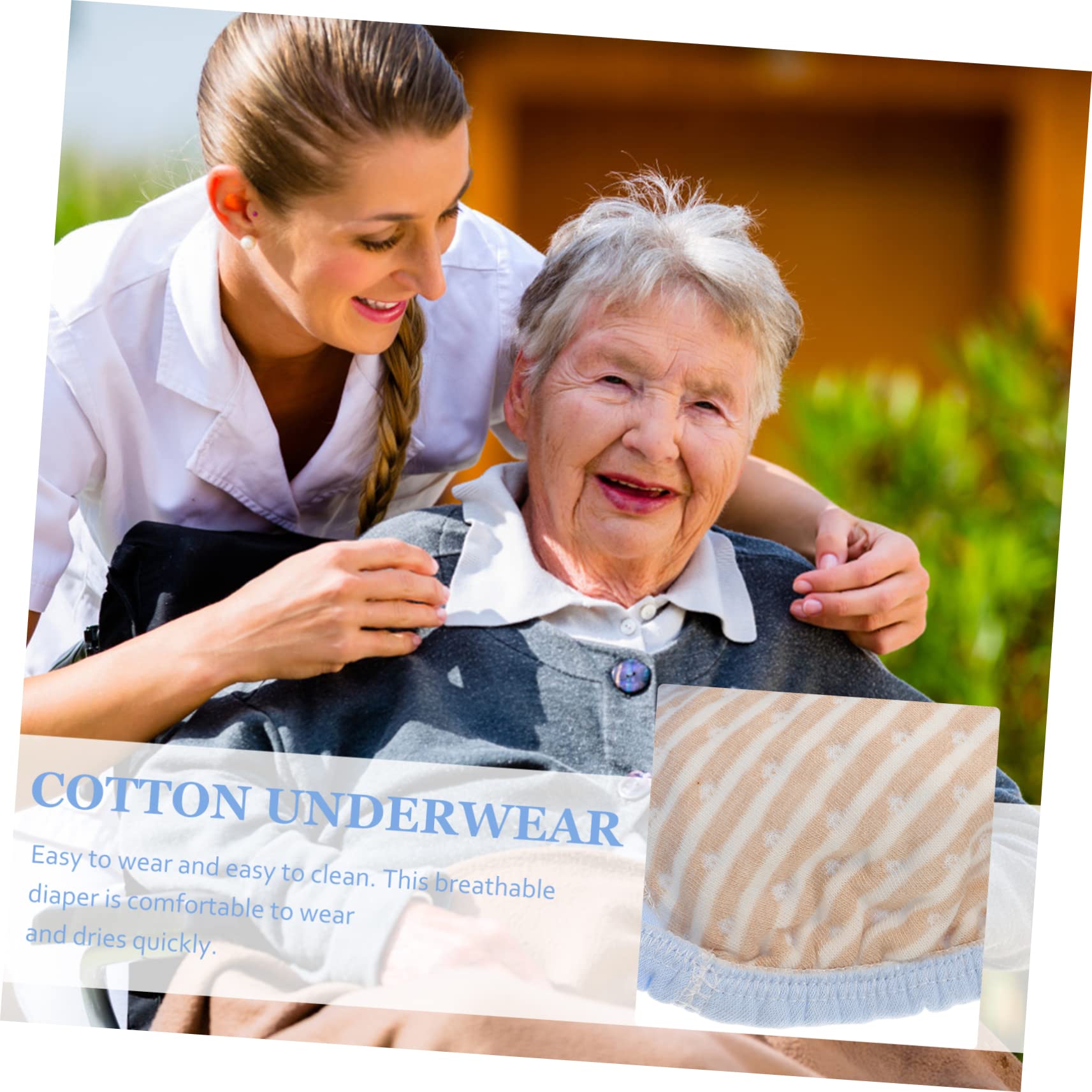 2piezas Para Ropa Interior Transpirable Para Ancianos Bragas De Cuidado Para Adultos Diseño Cómodo y Absorbente