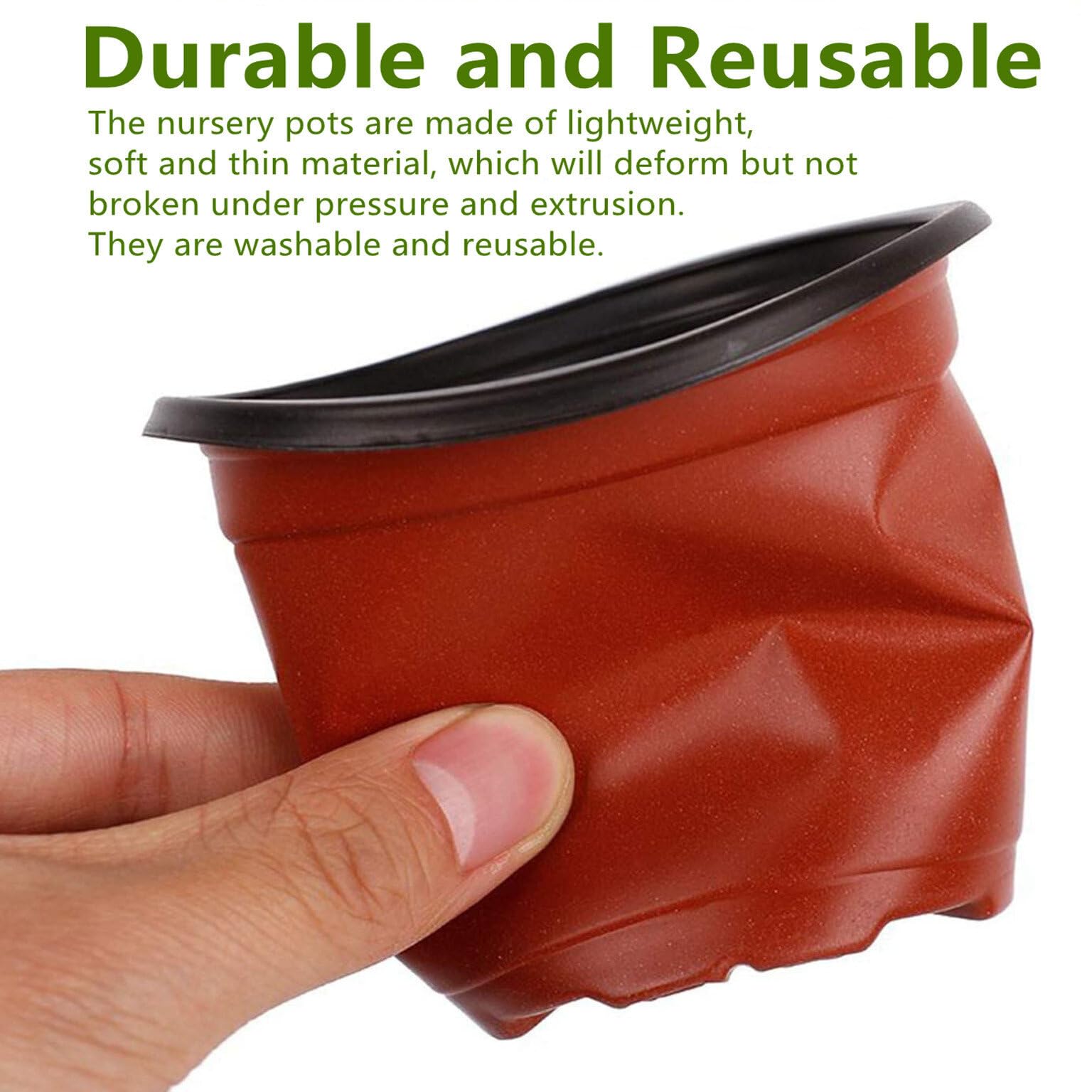 Lot de 100 pots en plastique de 20,3 cm pour plantes grasses, semis, boutures et transplantation avec trous de drainage