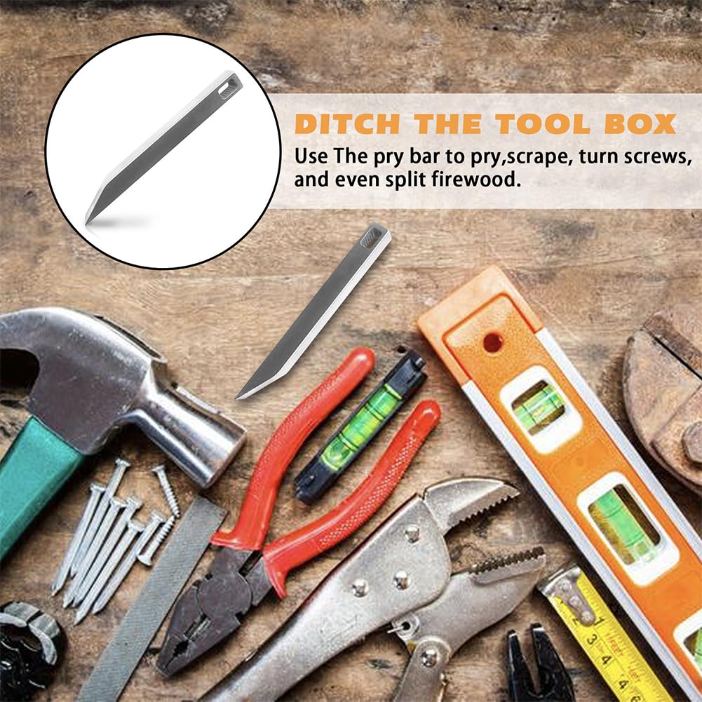 2Pcs Pry Bar,Heavy Duty Portable EDC Tool,Stainless Steel Keychain Prybar,Multifunctional Repair EDC Pry Bar for Every Day Use,Easy Carry Mighty Bar Keychain - Image 2