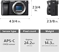 Vista 3 de Sony a6400 Mirrorless Interchangeable-Lens Camera with 18-135mm Lens (Black)