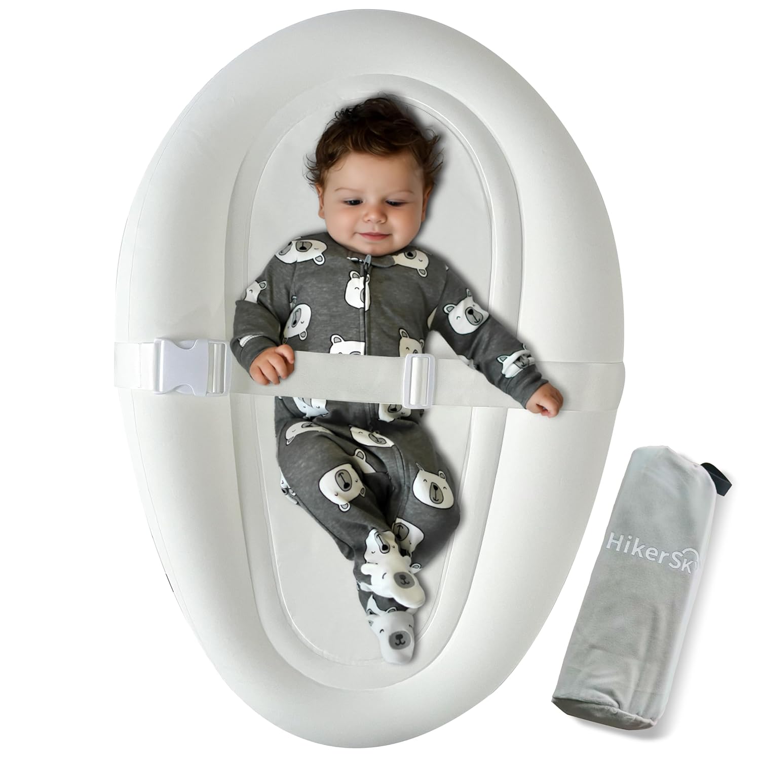 Portable Inflatable Baby Changing Pad, Waterproof & Wipeable Skin-Friendly, Include Storage Bag Easy to Carry,Travel,Suitable for a Variety of Scenarios, TPU Baby Available Material, White