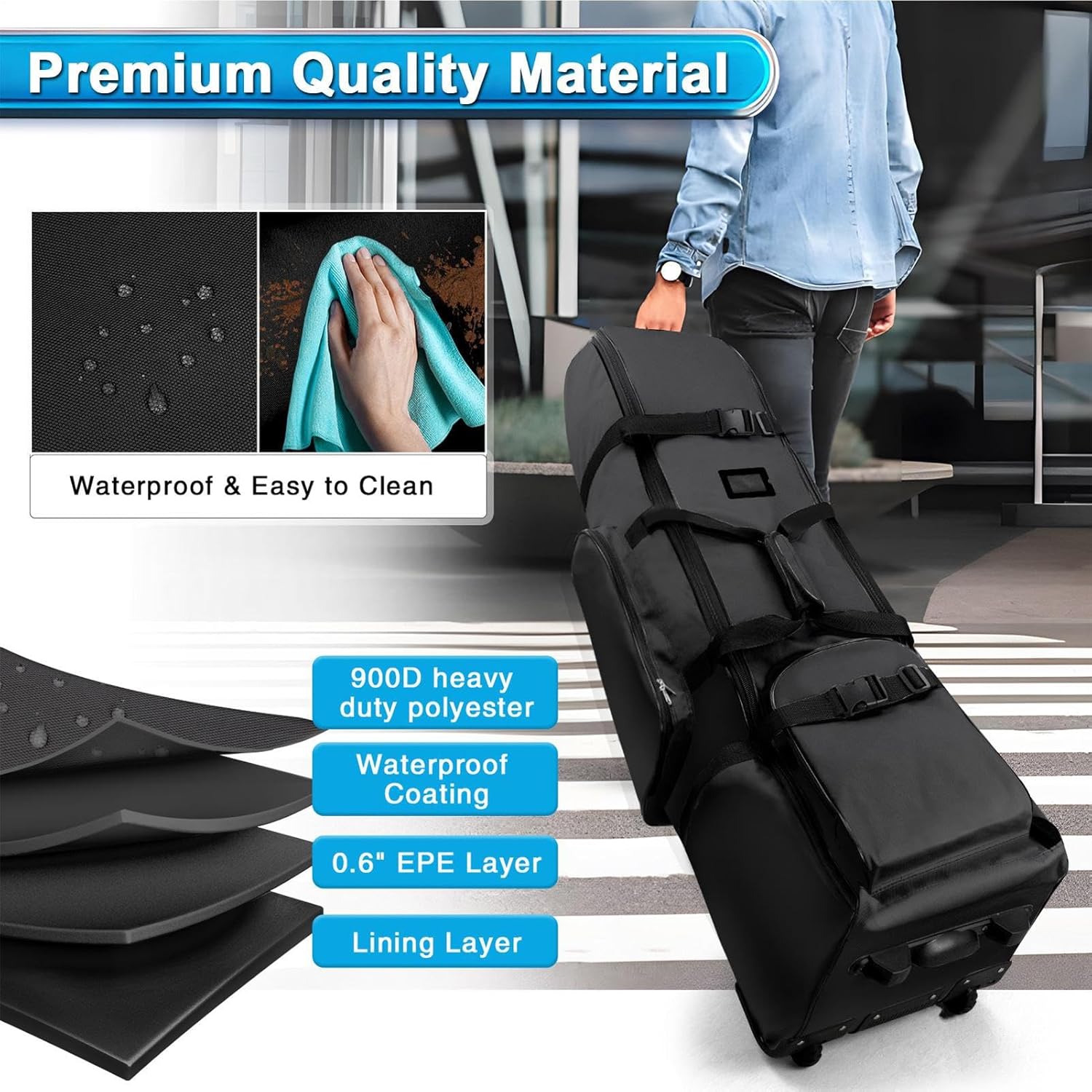 Gear Bag – Airline Golf Travel Cover, Foldable Club Storage Pouch | Waterproof Golf Luggage Carrier, Lightweight Protection For Outdoor Trips | Durable Golf Bag For Airplane Travel With Friend