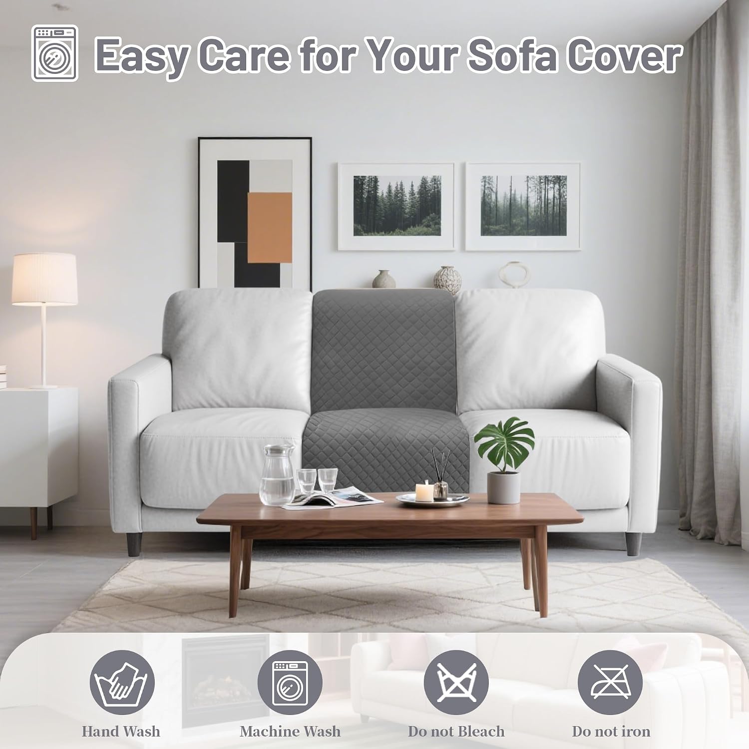 Reclining Sectional Couch Covers 100% Waterproof Velvet L Shape Recliner Sofa Cover for Dogs Pets Washable Anti Slip 1 Additional Recliner Seat Slipcovers (Additional Seat, Dark Gray)