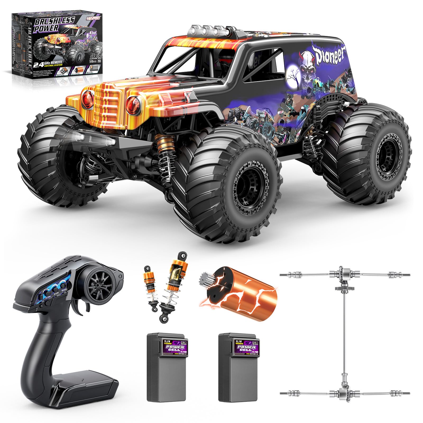 Amazon.com: Womaqu 1/14 Brushless RC Cars for Adults, Max 42mph