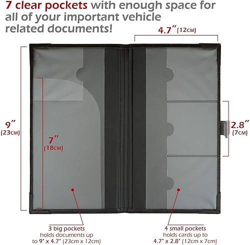 Miniatura 2 de Soporte para tarjetas de registro y seguro de automóvil, organizador de documentos para guantera de vehículo, soporte esencial para documentos para