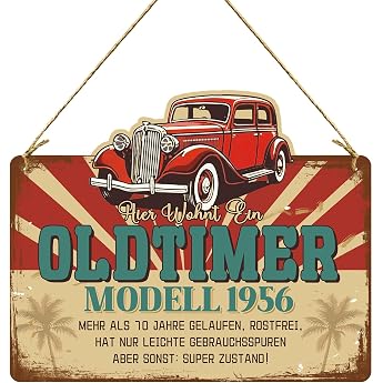 Tarklanda 70th Birthday Gifts for Men 1956 Vintage Car Wooden Sign Funny Gifts for 70th Birthday Man Birthday Gift for Father Boyfriend Husband Dad Colleague Brother Uncle Grandpa