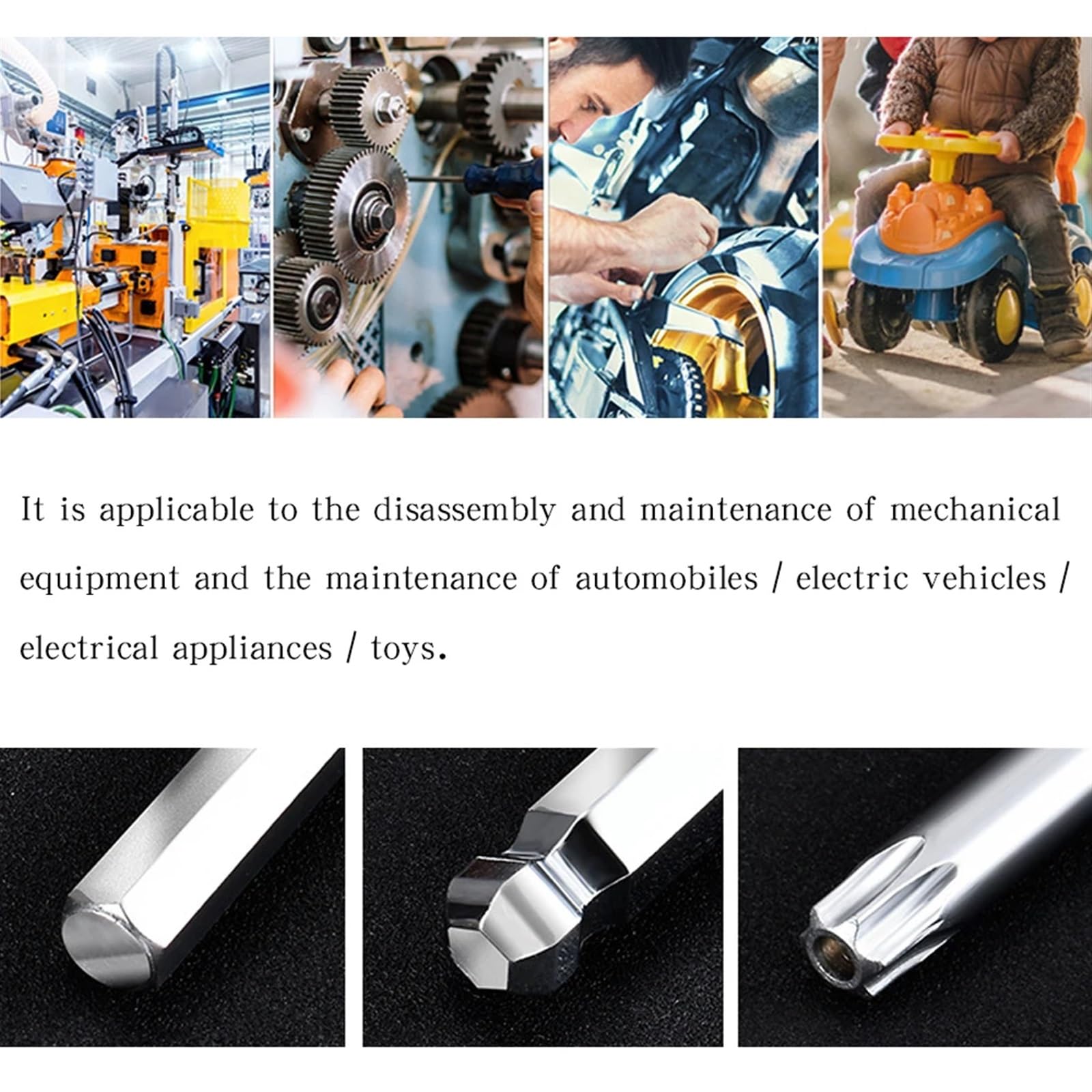 Innensechskantschlüssel Klappbarer Inbusschlüssel aus Metall, metrischer Inbusschlüssel-Satz, Sechskant-Schraubendreher, Handwerkzeug, tragbares Set(Long Hex End)