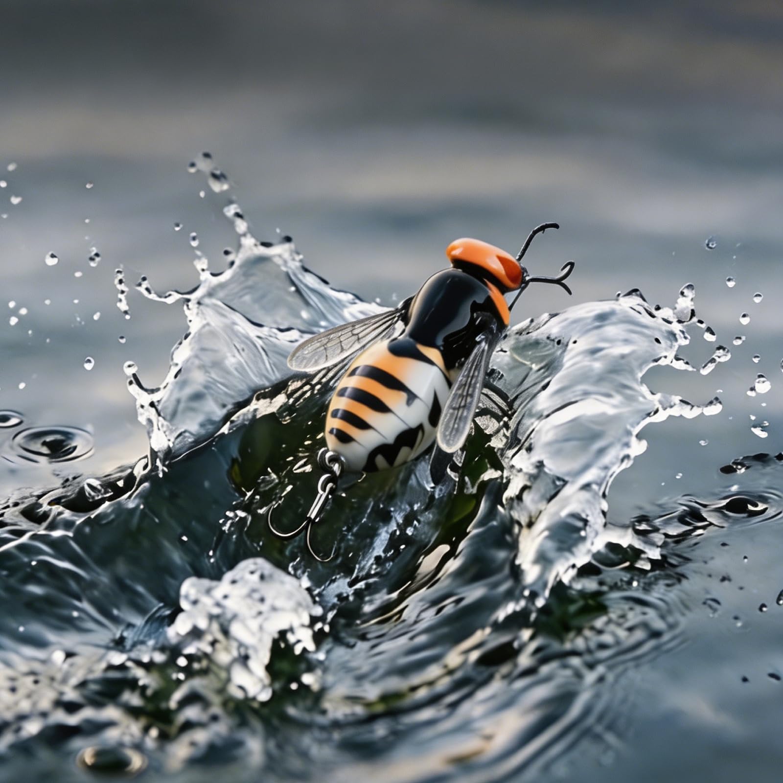 Lifelike Wasp Topwater Lure, 2027 NEW Top Water Fishing Lures,Topwater Lures for Bass Walleye Pike,Wasp Crawl Bait for Freshwater and Saltwater-Floating Hard Bait w/Carbon Steel Treble Hooks