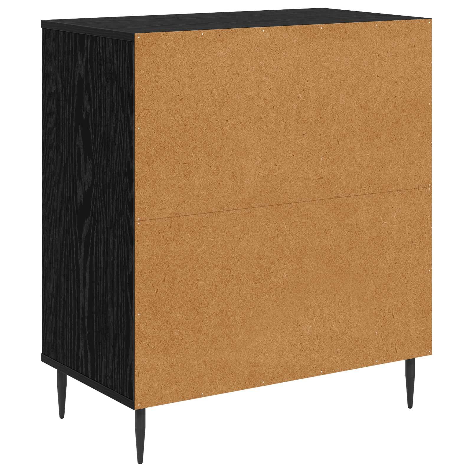 Cassettiera Rovere Nero con 3 Cassetti 66x36,5x76 cm | Comò moderno con stampa a foglia per camera da letto o soggiorno, ideale per riporre documenti e accessori.