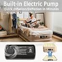 Single Air Bed, Inflatable Mattres with Free Electric Pump, Quick Self-Inflation/Deflation Guest Air Mattress, Blow Up Bed for Home Camping Versatile Sofa Cum Air Folding Sofa Bed–Long-Lasting (A++) gallery image