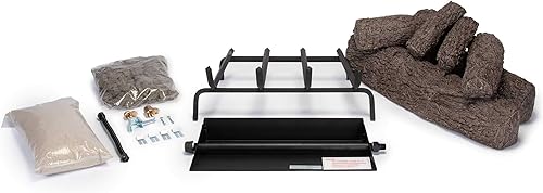 Vista 17 de RealFyre Peterson Fyreside - Juego de troncos de roble vivo de 24 pulgadas con quemador ventilado, válvula de control piloto de seguridad automática