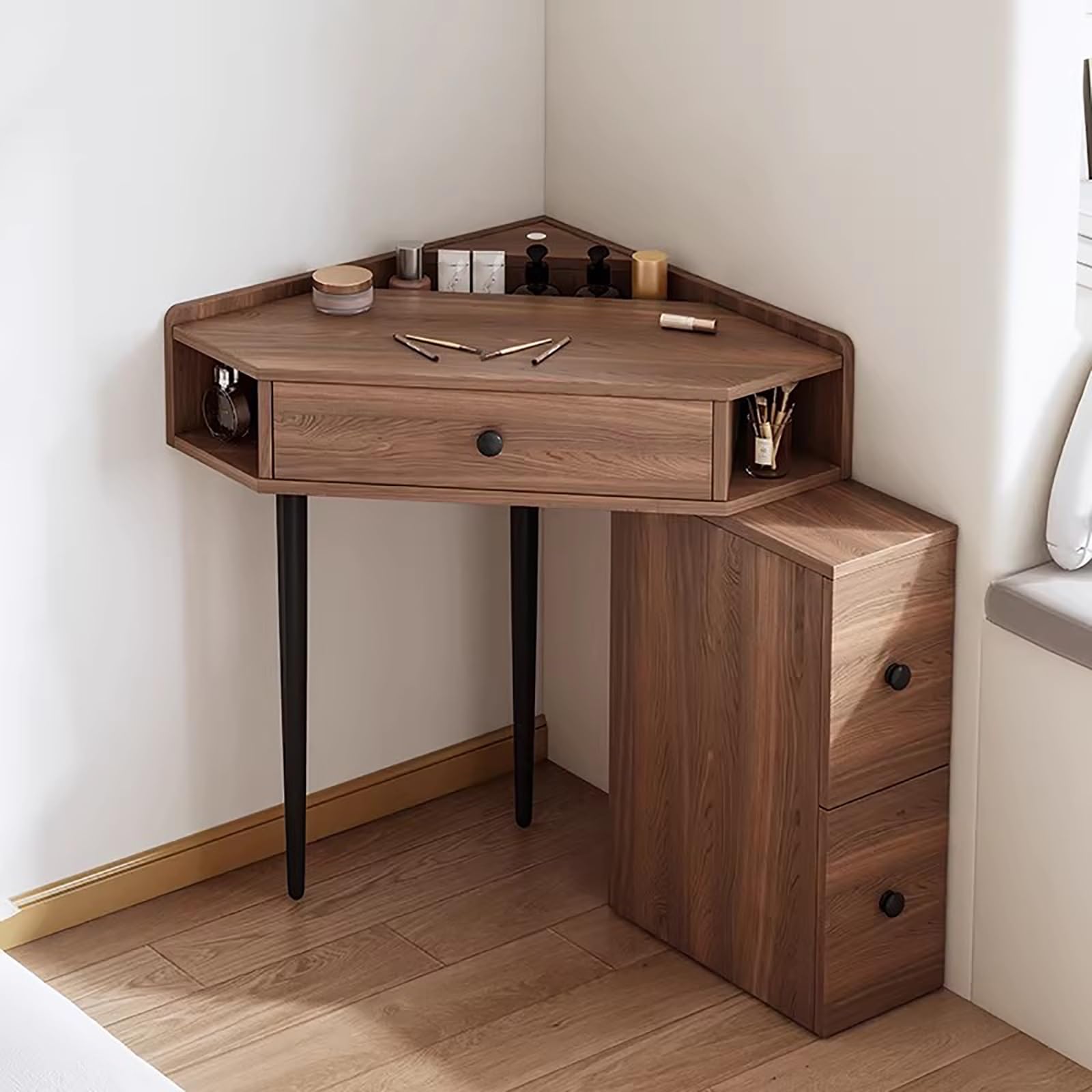 Amazon｜コーナー化粧台。三角ドレッシングテーブル。ドレッサー