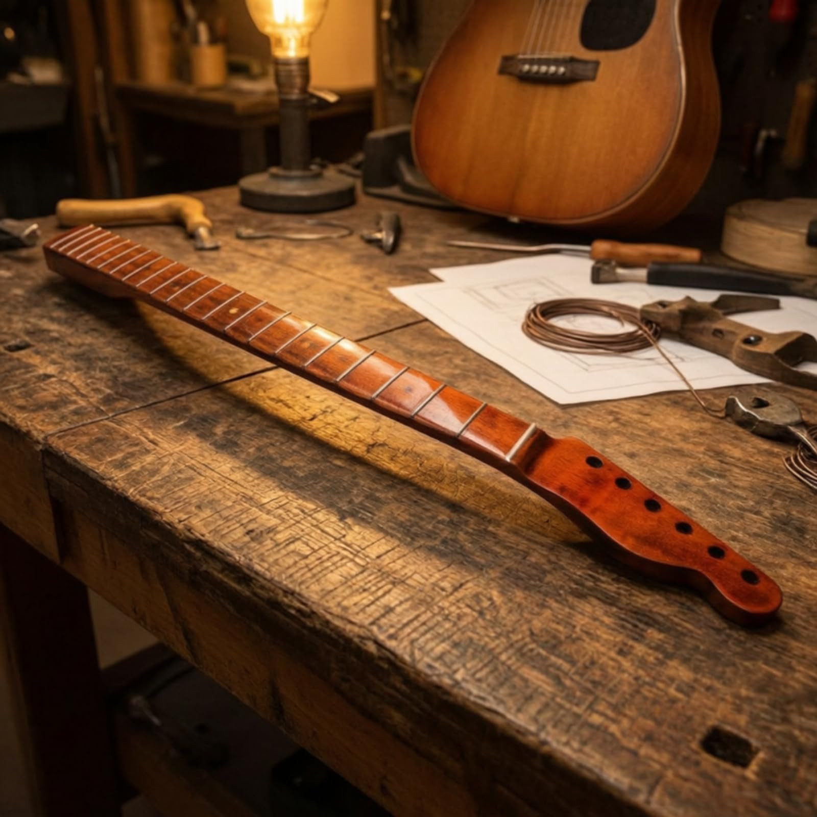 Qianly Manico Tipo Modello Tasti Manico in Acero di Ricambio Chitarra per Chitarristi