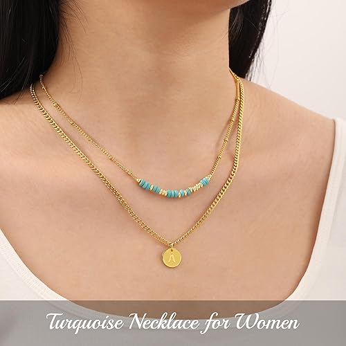 Miniatura 5 de Nymerianoble Collares de Iniciales en Capas de Oro para Mujeres y Niñas, Collar de Gargantilla con Cuentas con Mensaje de Código Morse "Te Amo",