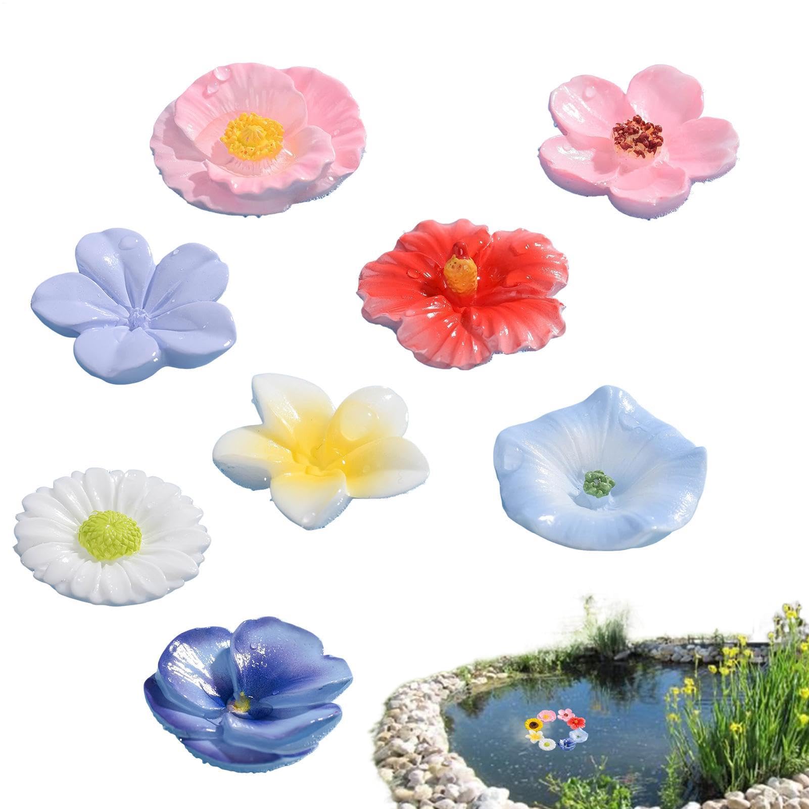 bad,8-teiliges Set mit 8 schwimmenden Tränken aus Kunstharz | Blumen Schmetterling Und Trinkstation,Im Außenbereich Garten Teich See Fluss Wasserpark im Freien als Trinkstelle für Vögel Insekten Wildt