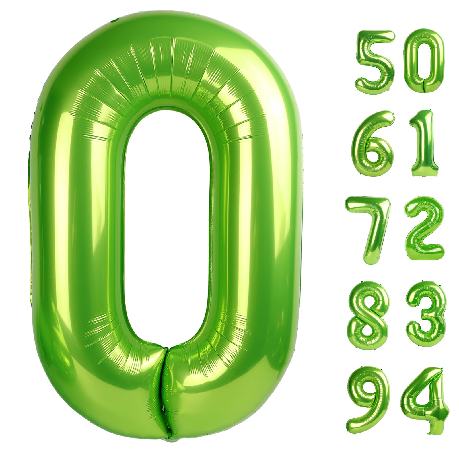 Light Green 0 Balloon - Number Balloon 40 Inch, 0th Light Green Decorations