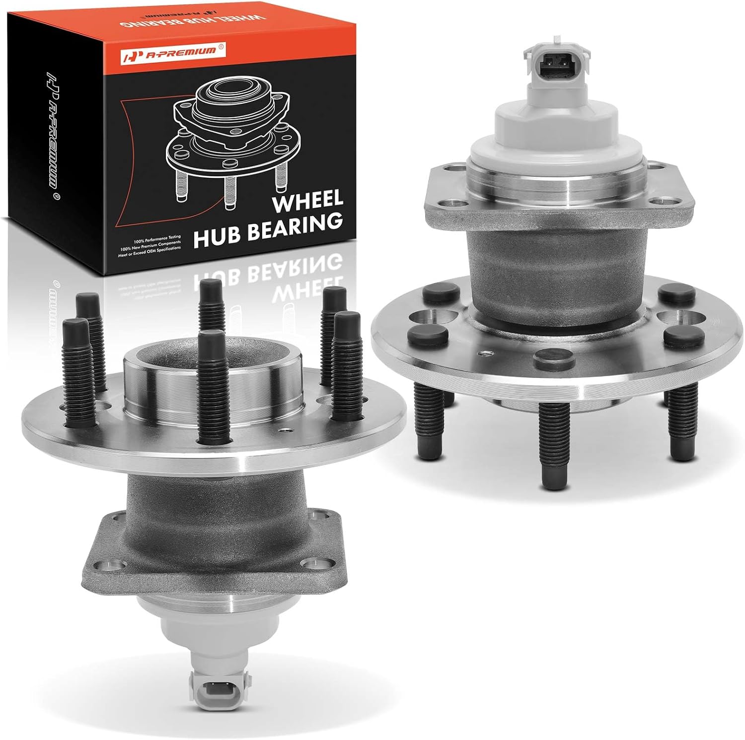 A-Premium 2 x Rear Wheel Bearing and Hub Assembly with ABS & 6-Lug Compatible with Chevy Uplander 2006-2009 & Buick Terraza 2006-2007 & Pontiac Montana 2006-2009 & Saturn Relay, FWD