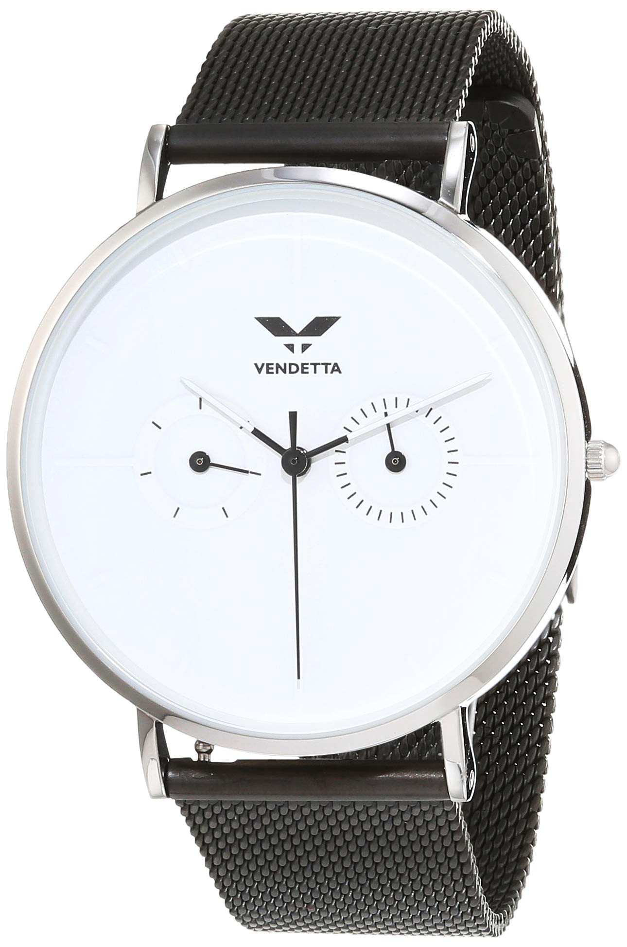 VENDETTA Unisex Adult Analogue Classic Quartz Watch with Solid Stainless Steel Strap VE1075