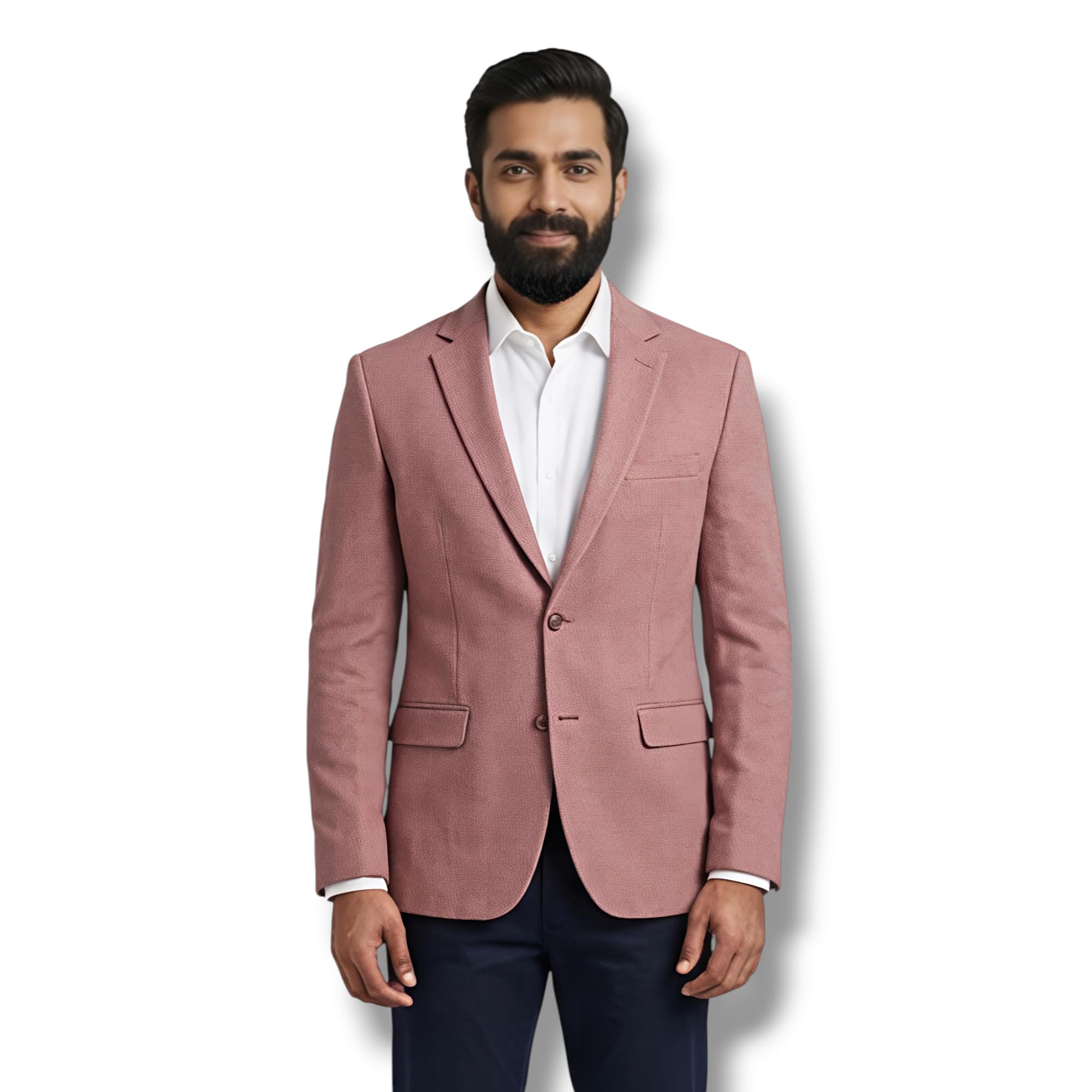 Peach Blazer for Men, Single-Breasted Two-Button Sport Coat, Notch Lapel Casual Jacket-picture-11