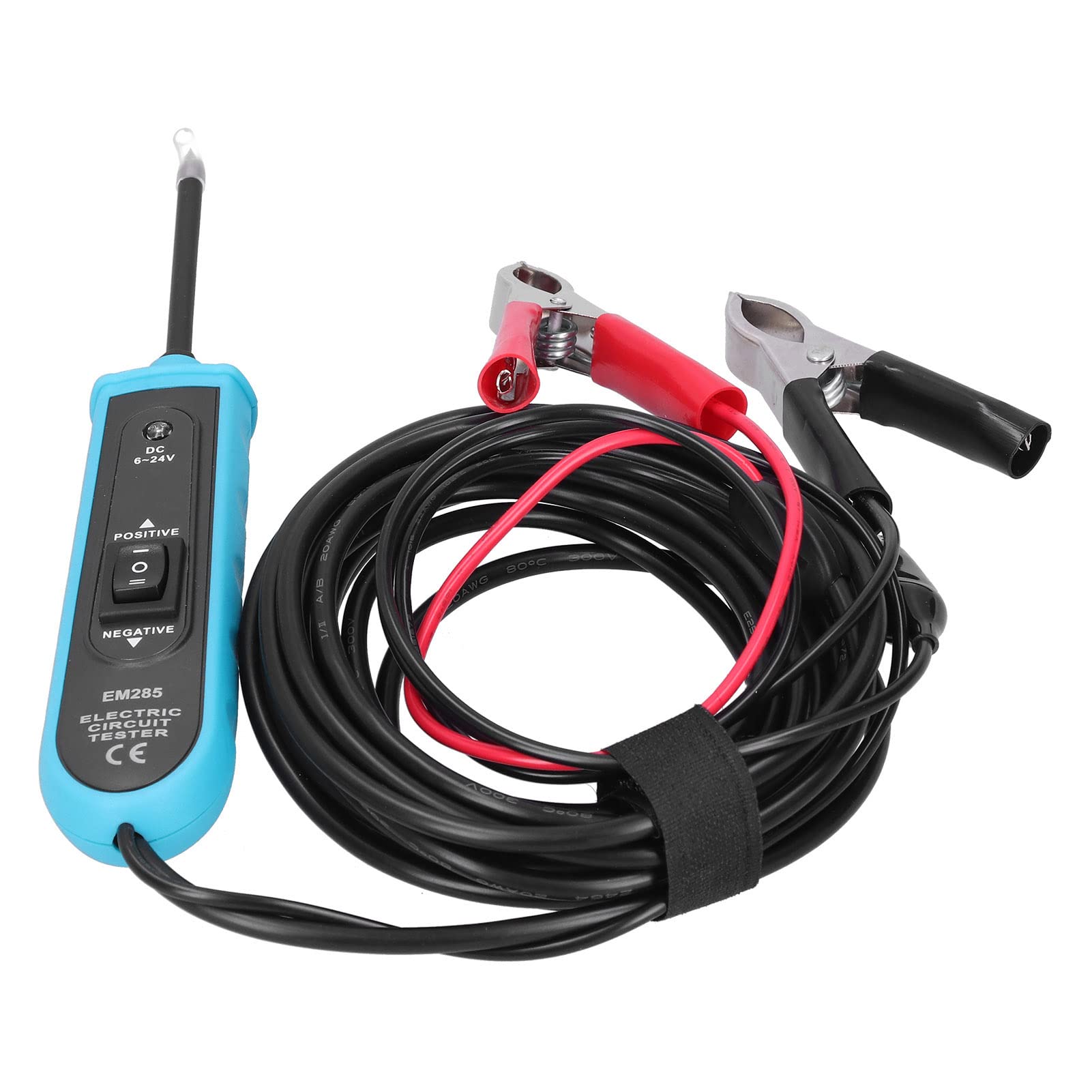 EM285 Tester per circuiti elettrici per auto 6‑24 V Protezione sovraccarico Sonda per circuito staccabile Strumento diagnostico elettrico automobilistico per professionisti