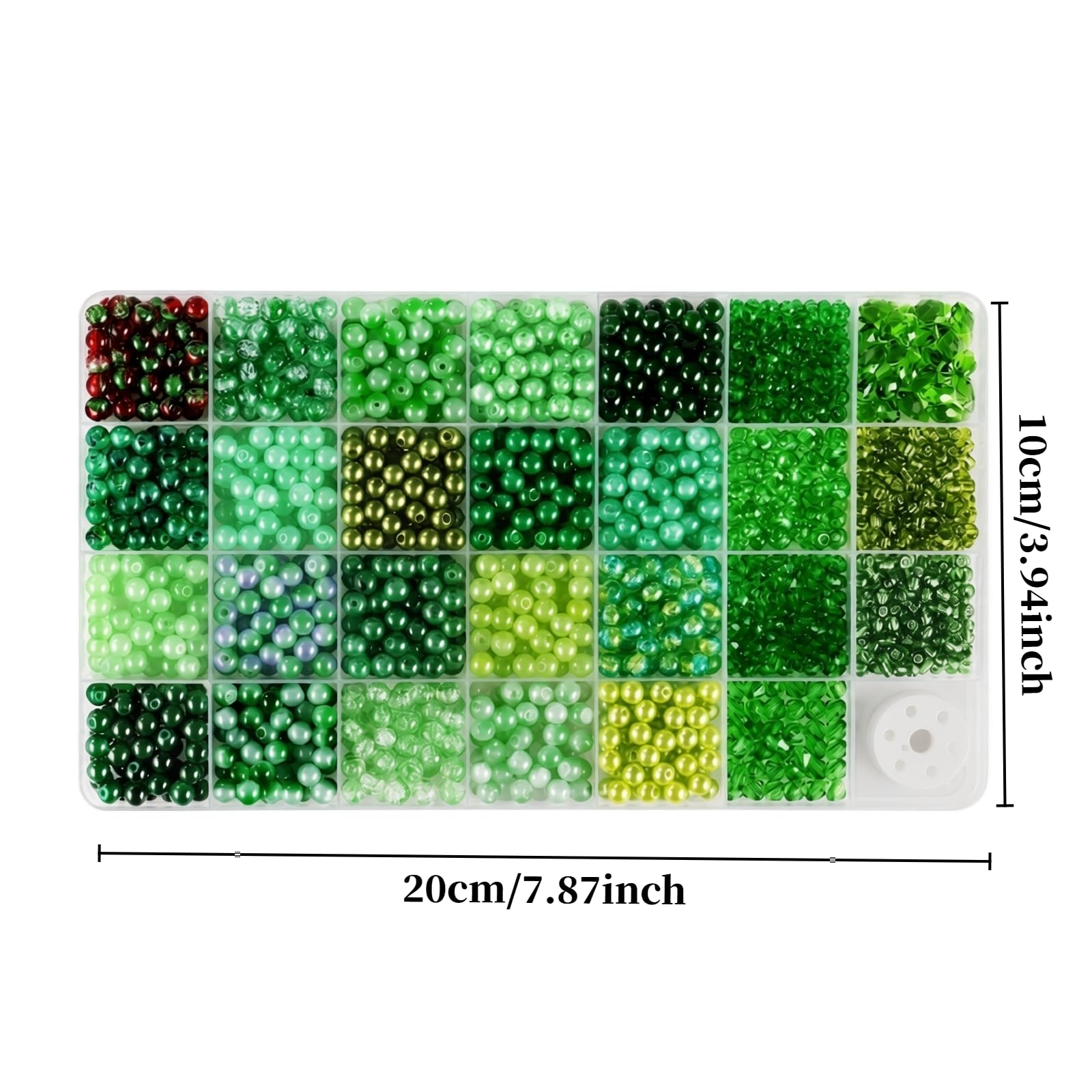 1200Stück DIY Perlenpflanzen-Set, DIY Handwerk Set Grünes Glas Perlen Pflanze Kit, Blumenperlen, Pflanzenherstellung, grüner Glaskristall, Wassertropfen für Schmuckherstellung, DIY (2 Box(2400PC))