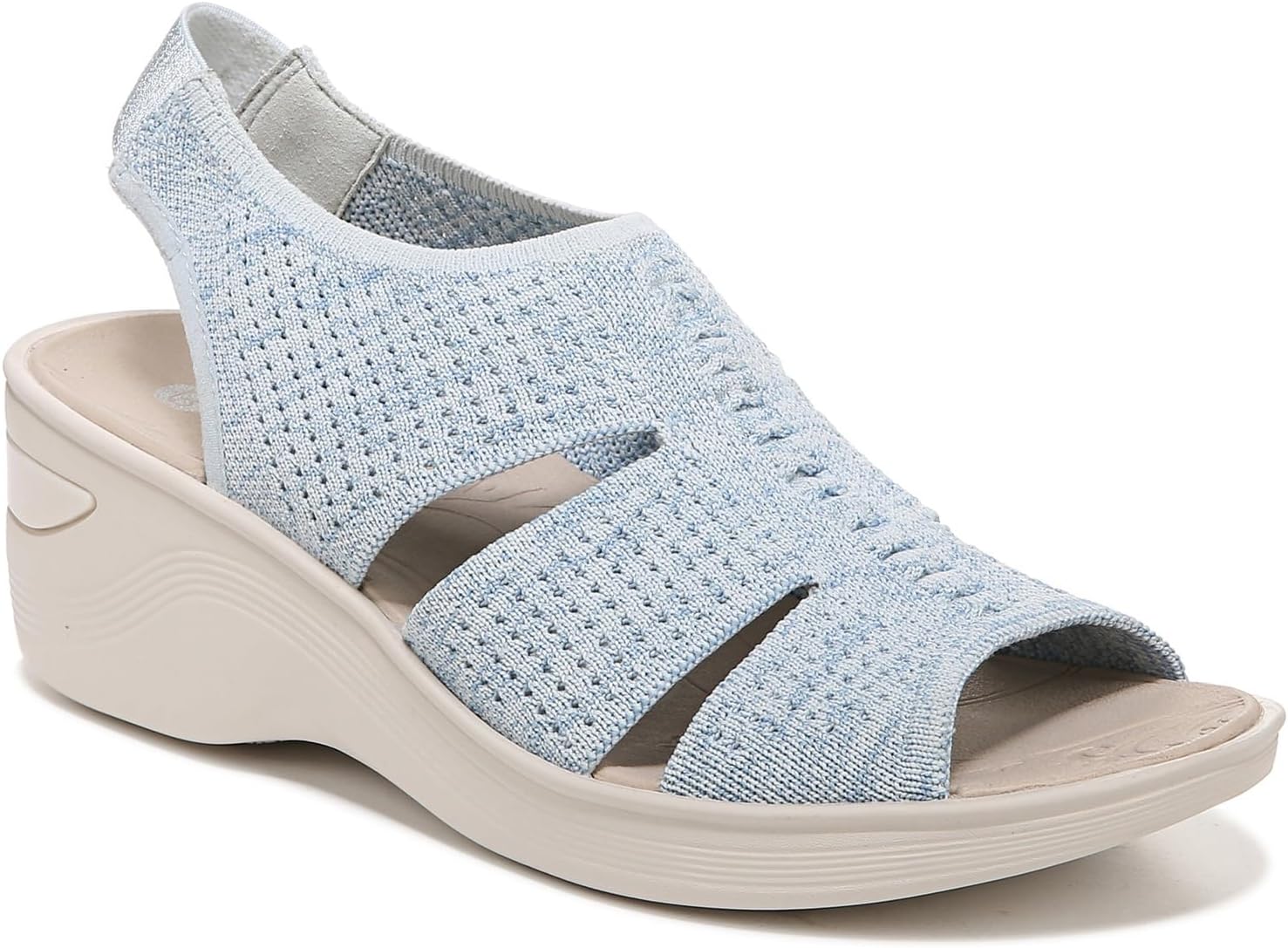 BZees Women's Double Up Wedge Sandal Heeled