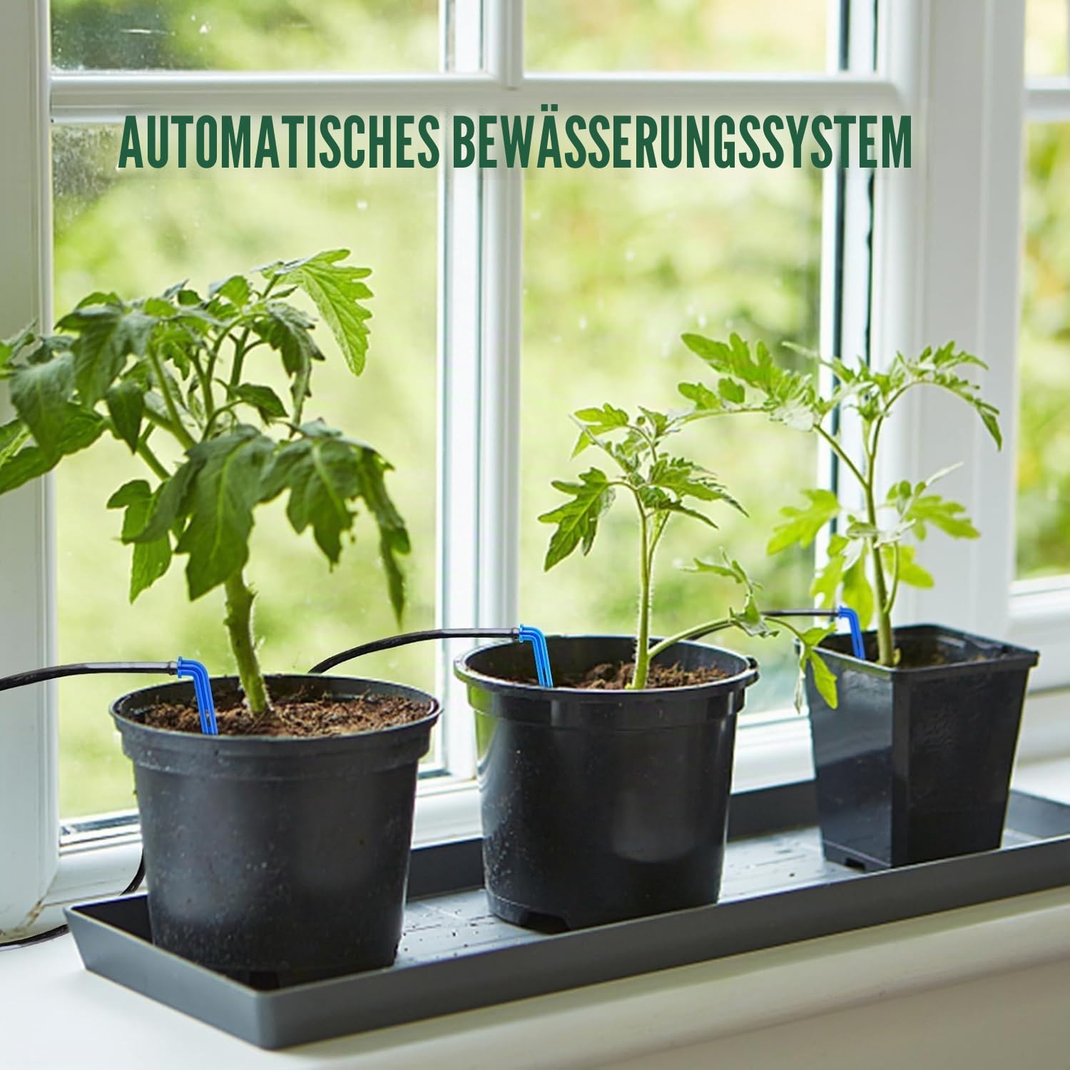 3/5 mm Tropfbewässerungsschlauch, 20 Tropfer und T-Stücke,Gartenbewässerungssystem, Terrassenspray, für Landwirtschaftliche Rasengartenbewässerung（30M）