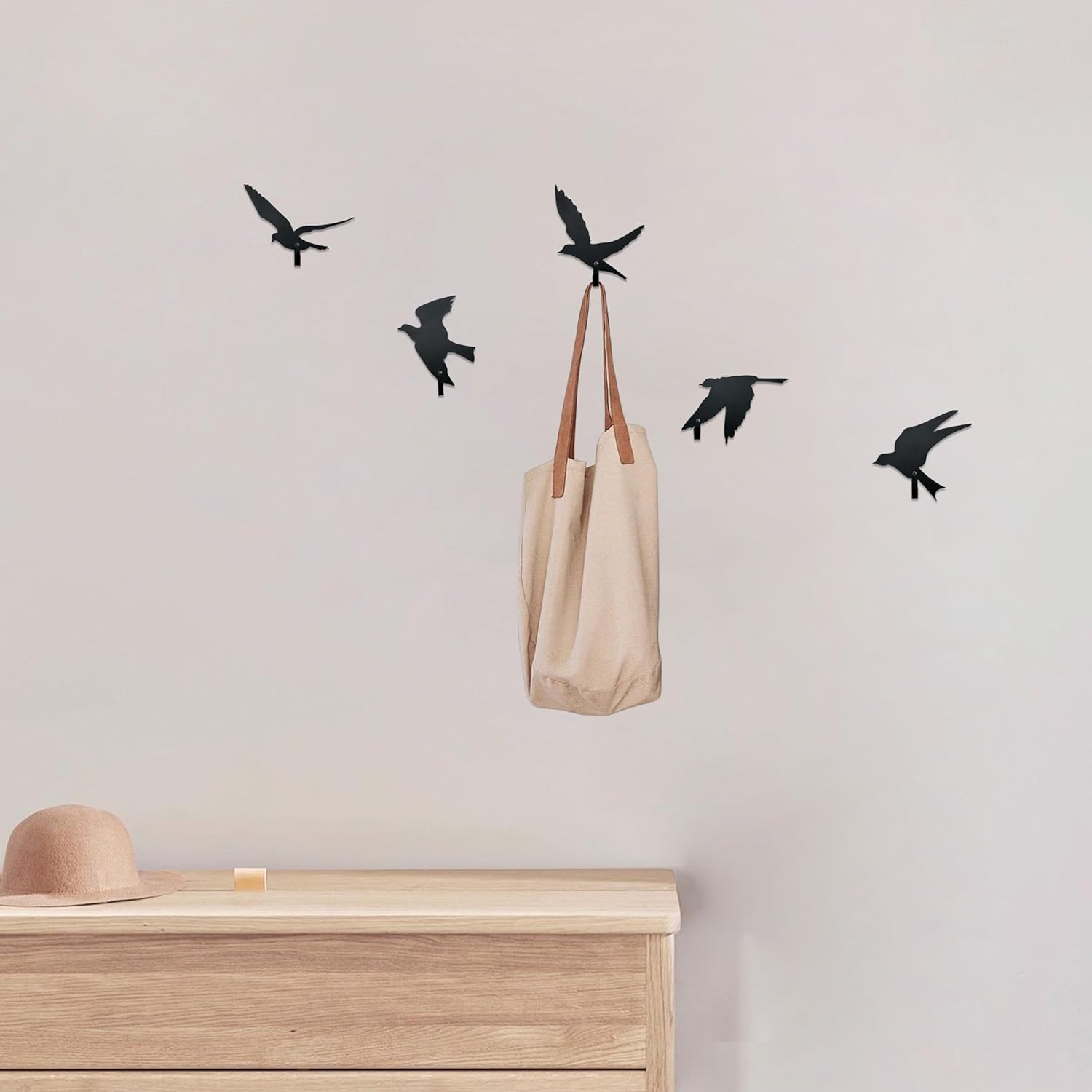 Decorative Coat Hooks – Set of 5 Bird Wall Hooks, Unique Decorative Hooks for Home, Farmhouse Decor Metal Wall Hooks for Coats, Hats, Keys - Image 6