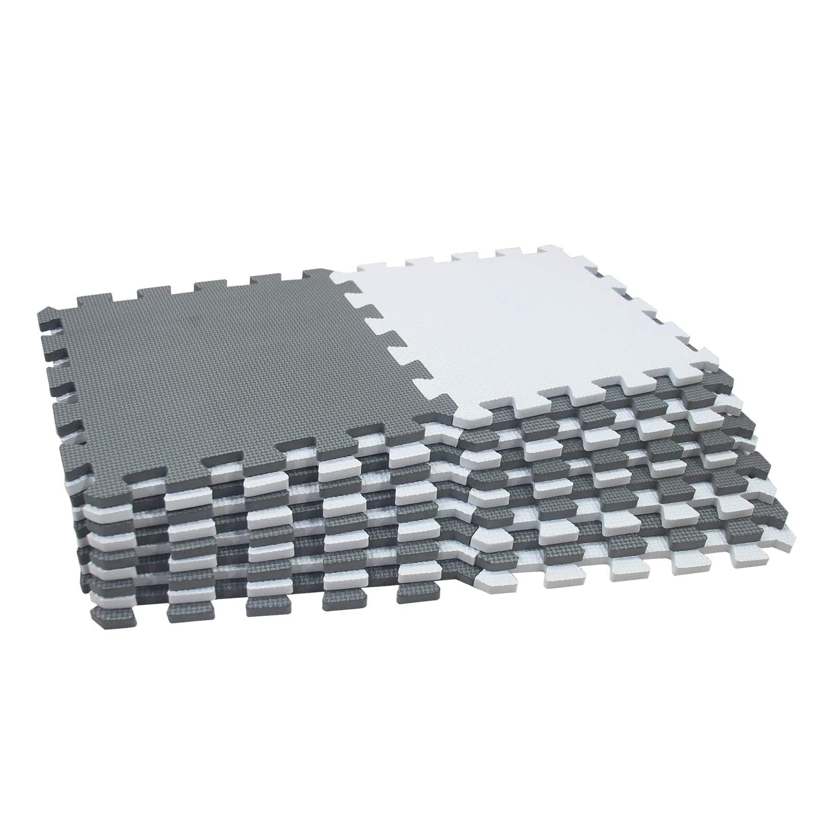 Tapis Puzzle Mousse pour Bébé, Tapis d'eveil Bebe 18 pièces, Chambre de Jeu pour Enfants, 30 x 30 cm, Gris et Blanc, Épaisseur 1 cm (Gris 18PC)